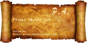 Prusz Abiáta névjegykártya
